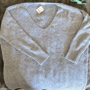 NWT Free people over sized XS measurements in pictures color much more blue